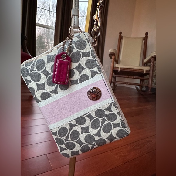 Coach Gray and Pink Wristlet - Picture 6 of 7